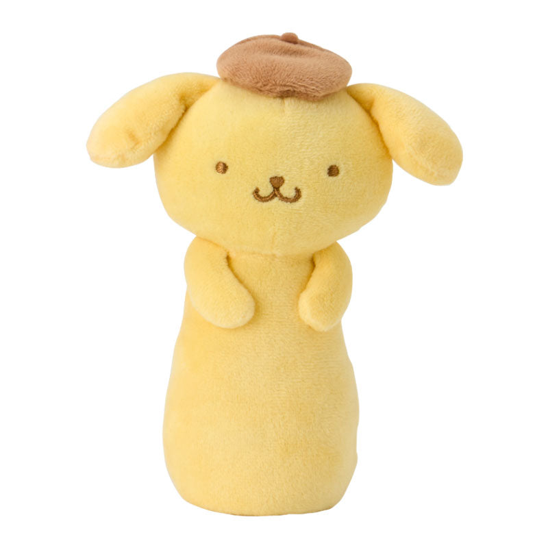 ポムポムプリンのピン。黄色の胴と茶色の帽子。 画像:Sanrio Baby公式商品ページ。