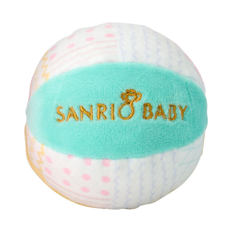 付属のボール。ロゴと柄が入った表面。 画像:Sanrio Baby公式商品ページ。